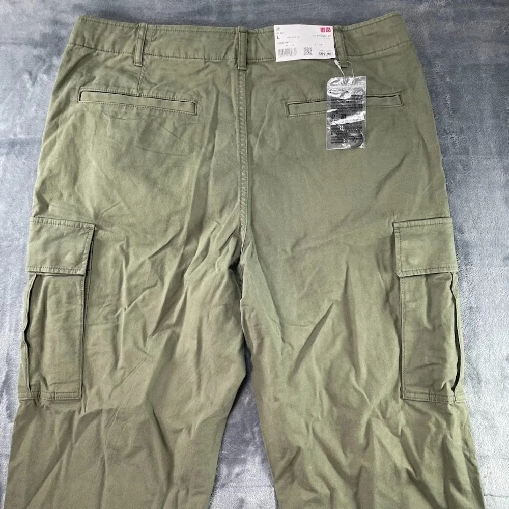 Uniqlo Mens Size Large (L) Green Utility Straight Leg Work Cargo Pants NWT